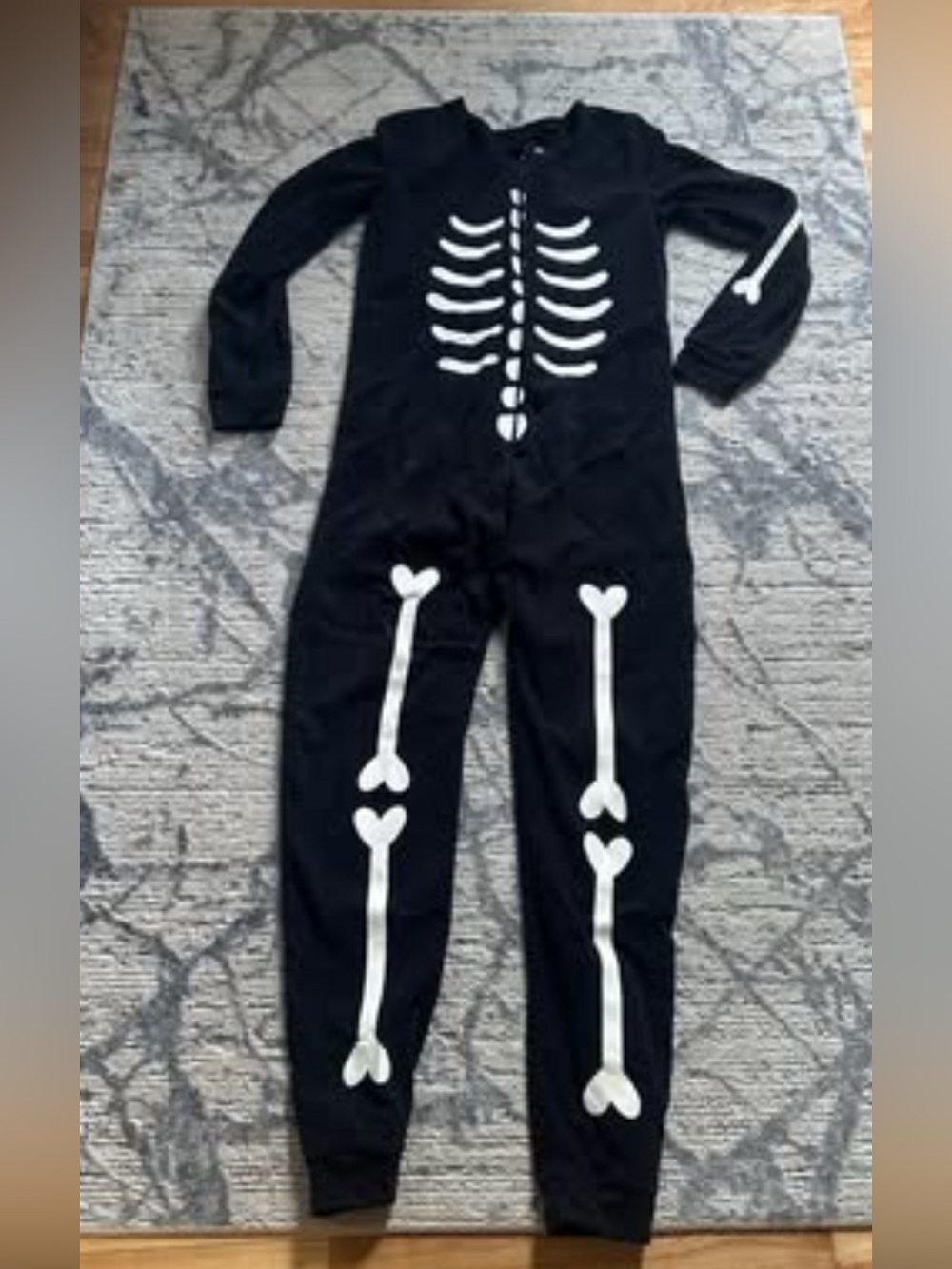Kids Black Skeleton onesie Halloween costume